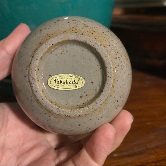 Vintage Small Grey Speckled Floral Takahashi Bud Vase - Picture 5 of 7